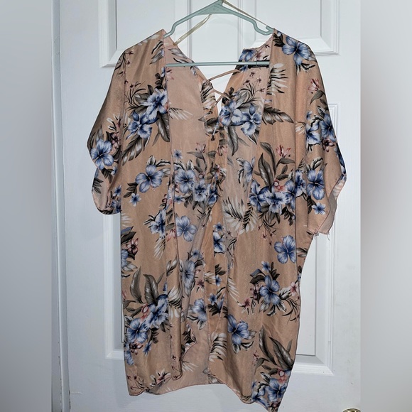 Nude Floral Print Kimono - Picture 6 of 7